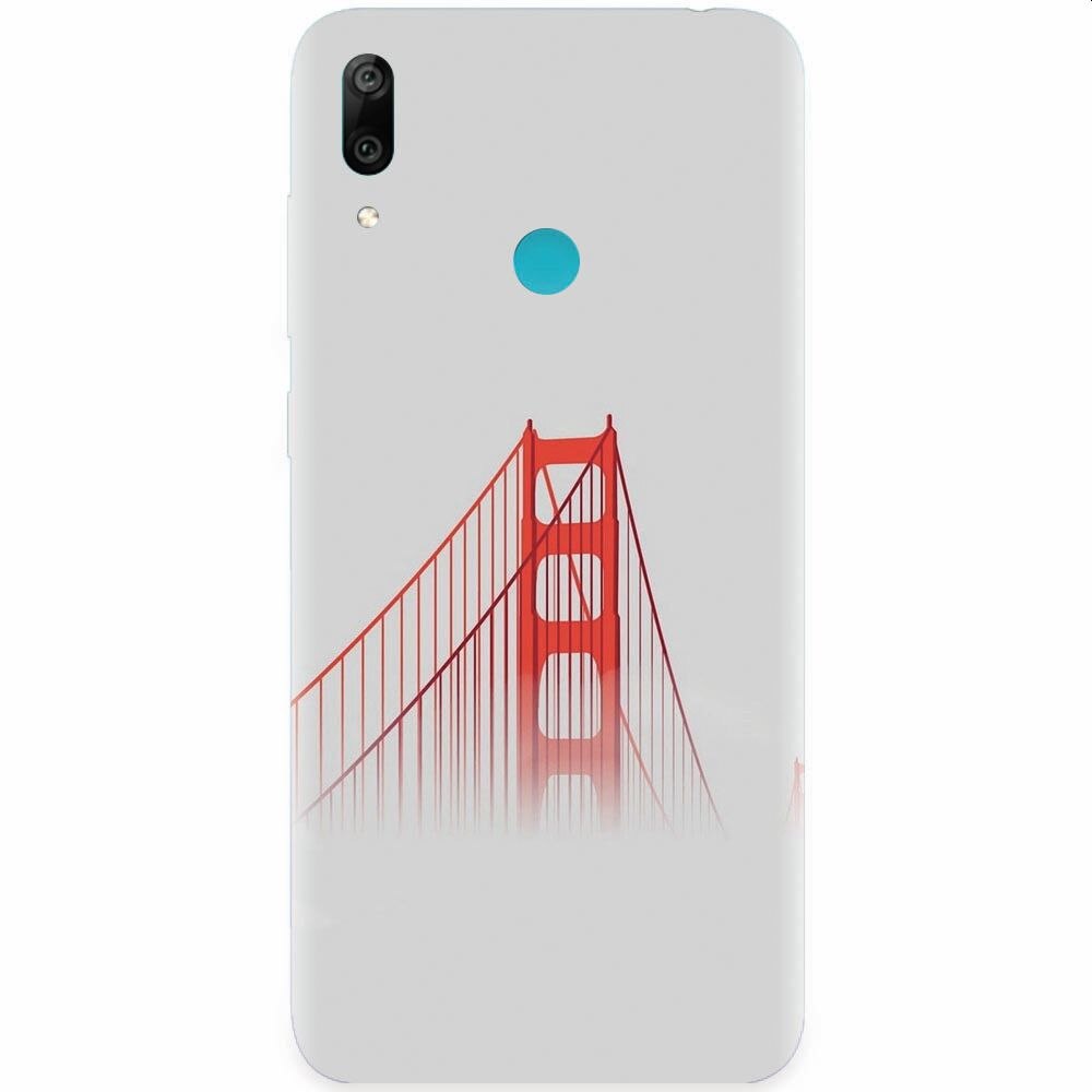 Husa silicon pentru Huawei Y7 2019, Red Bridge In Clouds