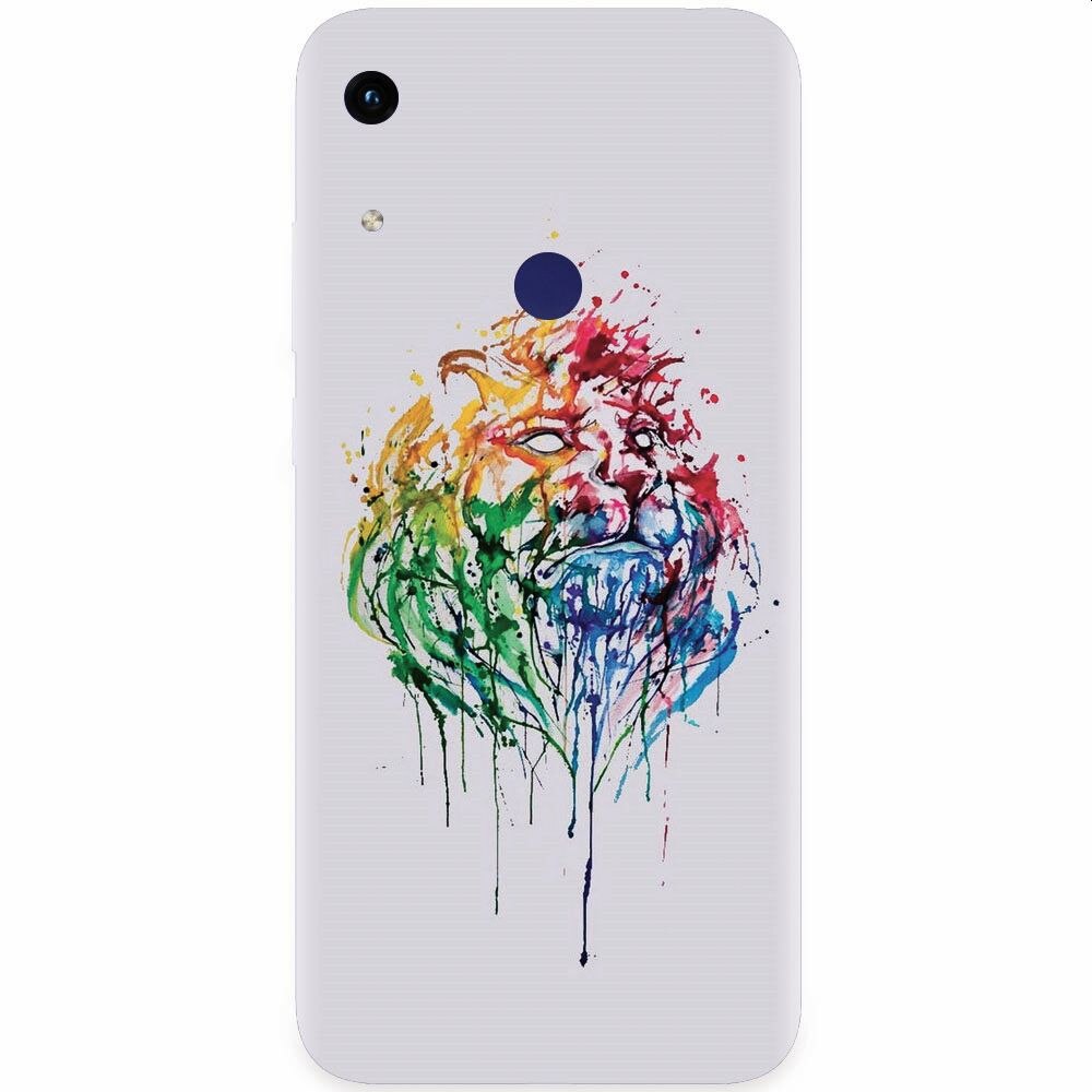 Husa silicon pentru Honor Play 8A, Paint Illustration Lion Head