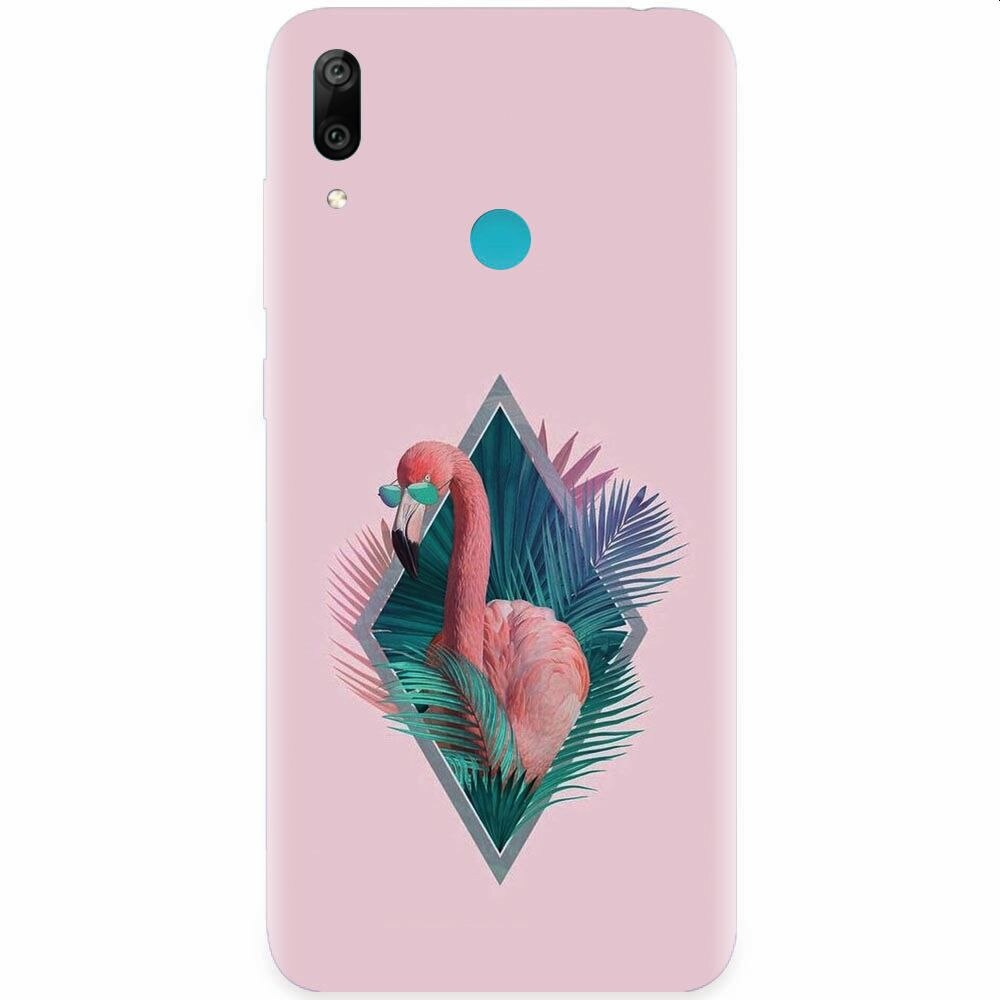 Husa silicon pentru Honor Play, Flamingo With Sunglass