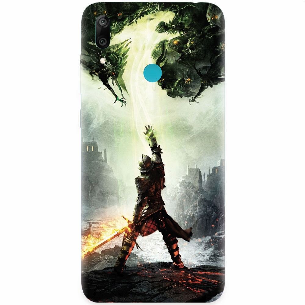 Husa silicon pentru Huawei Y7 Prime 2019, Green Dragon