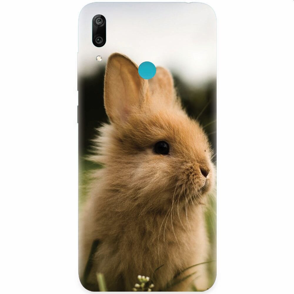 Husa silicon pentru Huawei Y7 2019, Cute Rabbit In Grass