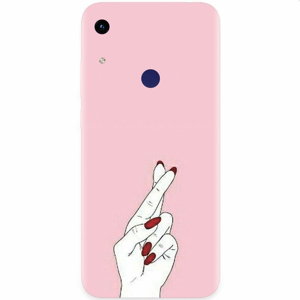 Husa silicon pentru Honor Play 8A, Pink Finger Cross