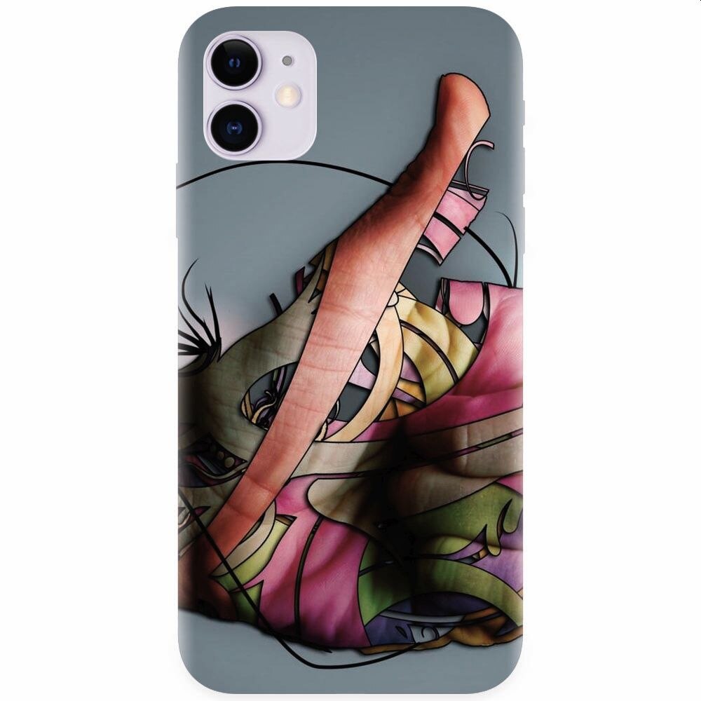 Husa silicon pentru Apple Iphone 11, Abstract Minimalistic Hands
