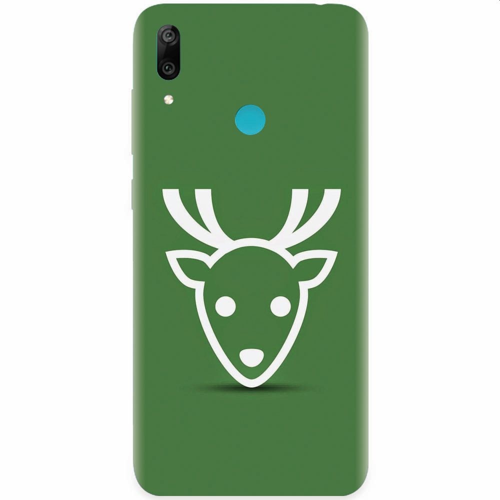 Husa silicon pentru Honor Play, Minimal Reindeer Illustration Green