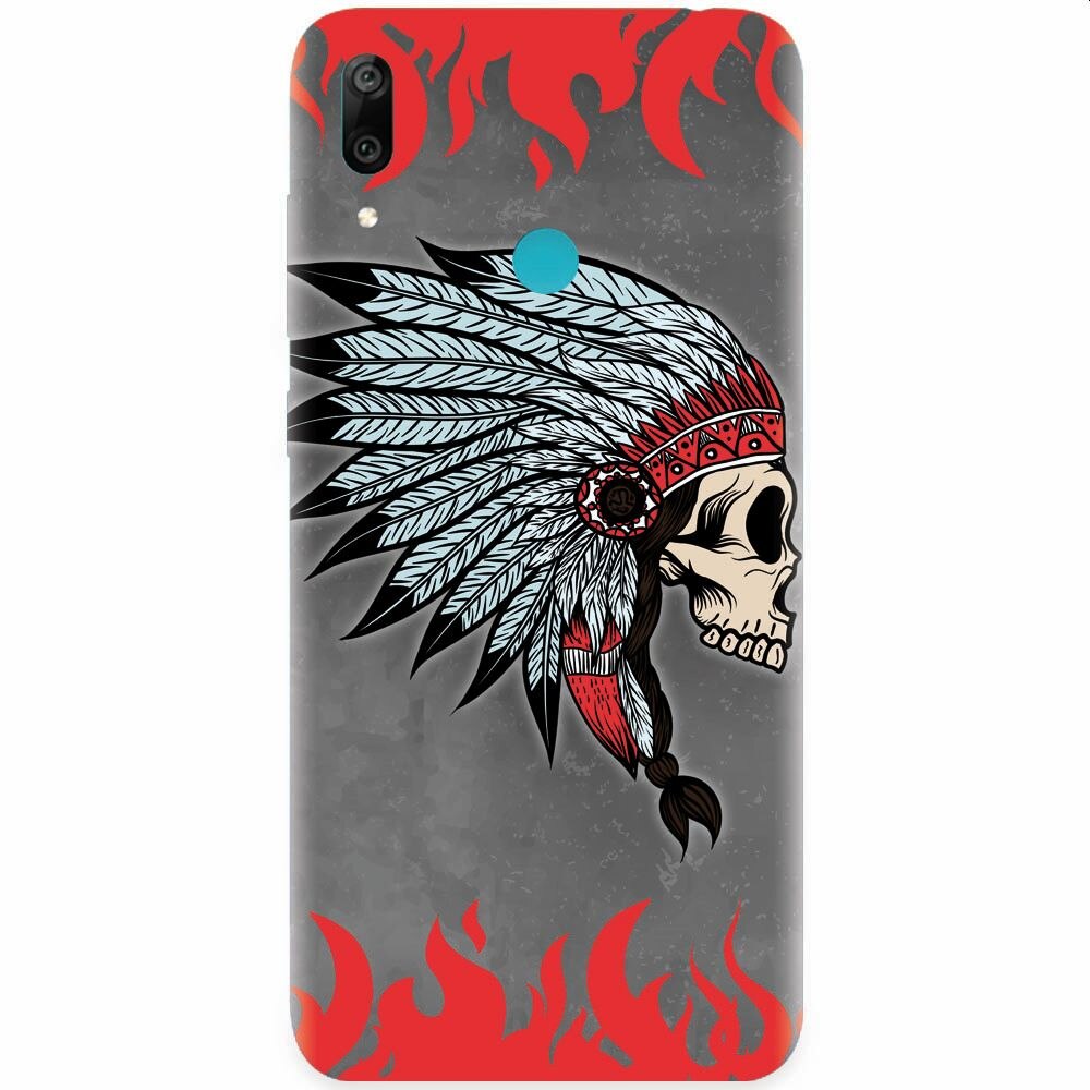 Husa silicon pentru Huawei Y7 2019, Indian Skull