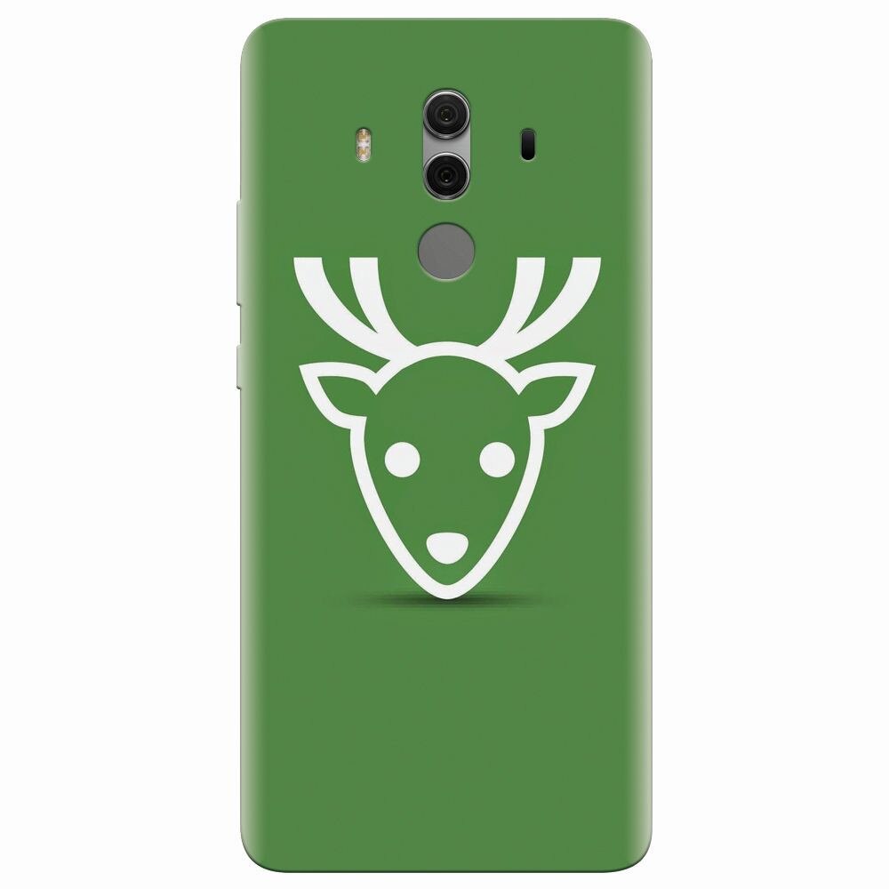 Husa silicon pentru Huawei Mate 10 Pro, Minimal Reindeer Illustration Green