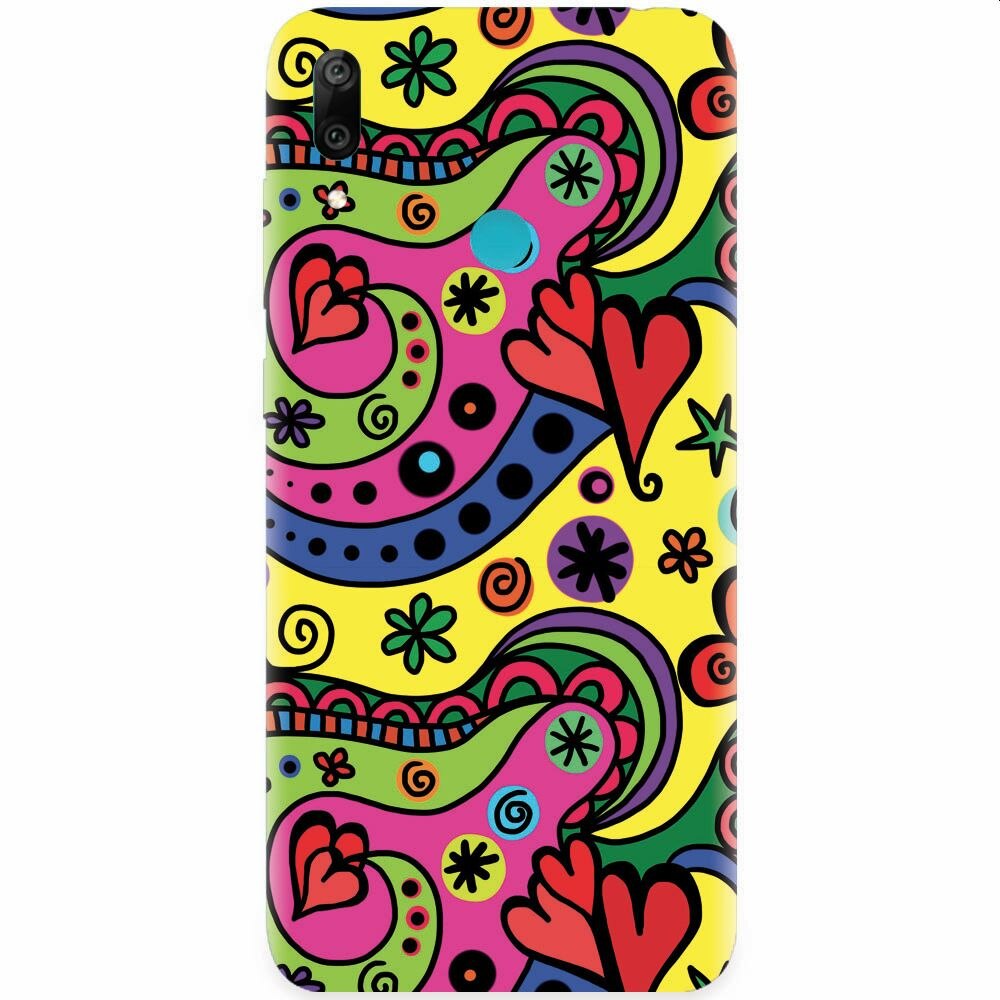 Husa silicon pentru Huawei Y7 2019, Heart Color