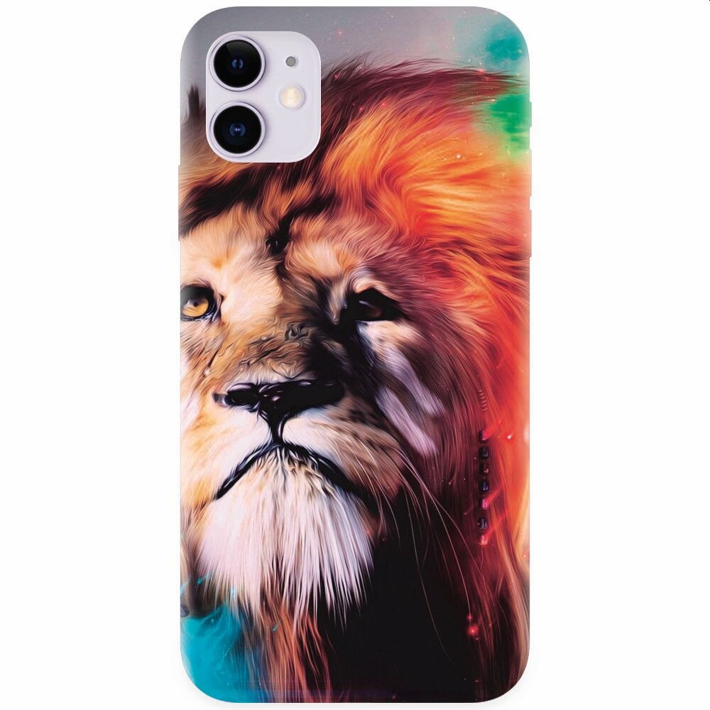 Husa silicon pentru Apple Iphone 11, Awesome Art Of Lion