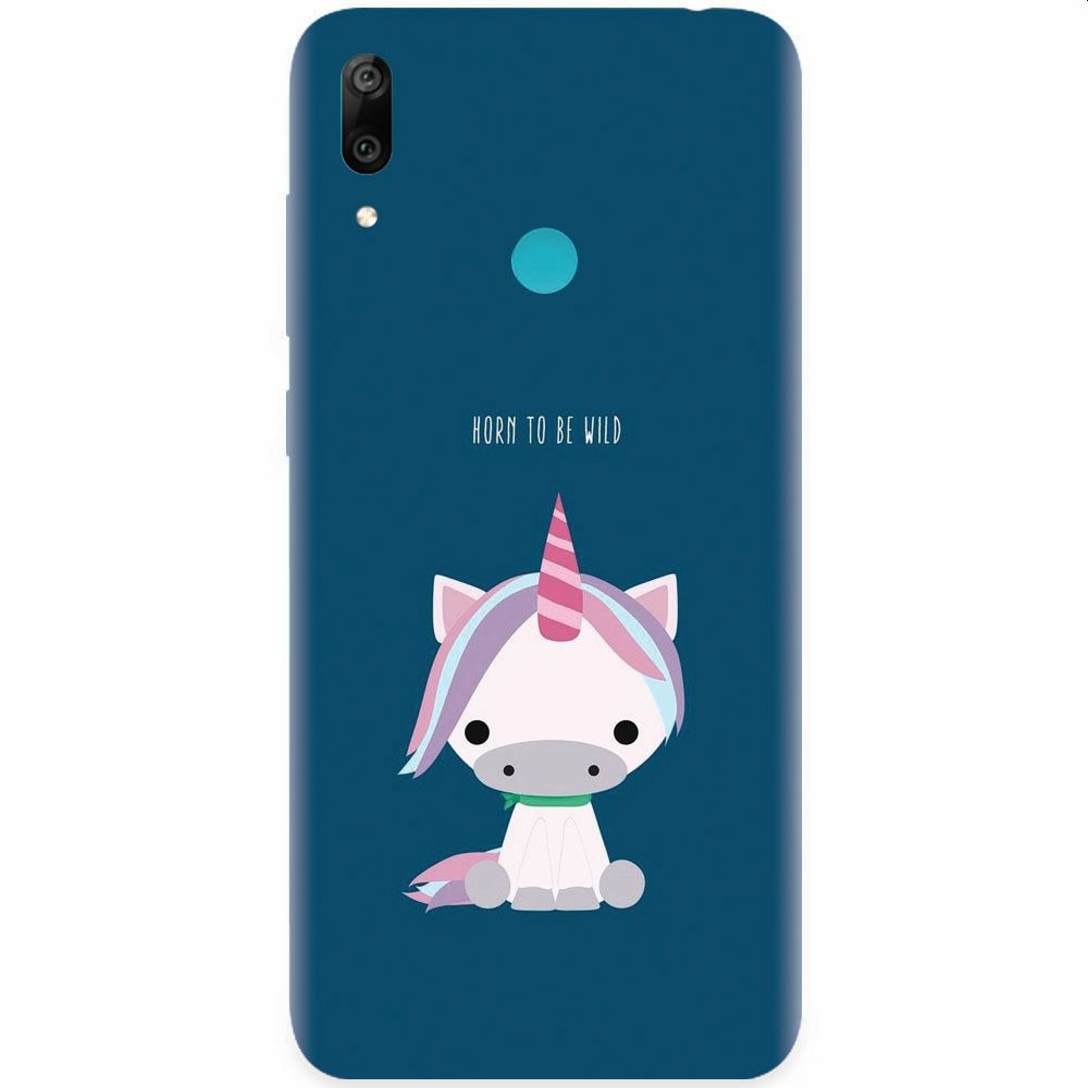Husa silicon pentru Huawei Y7 Prime 2019, Horn To Be Wild Cute Unicorn