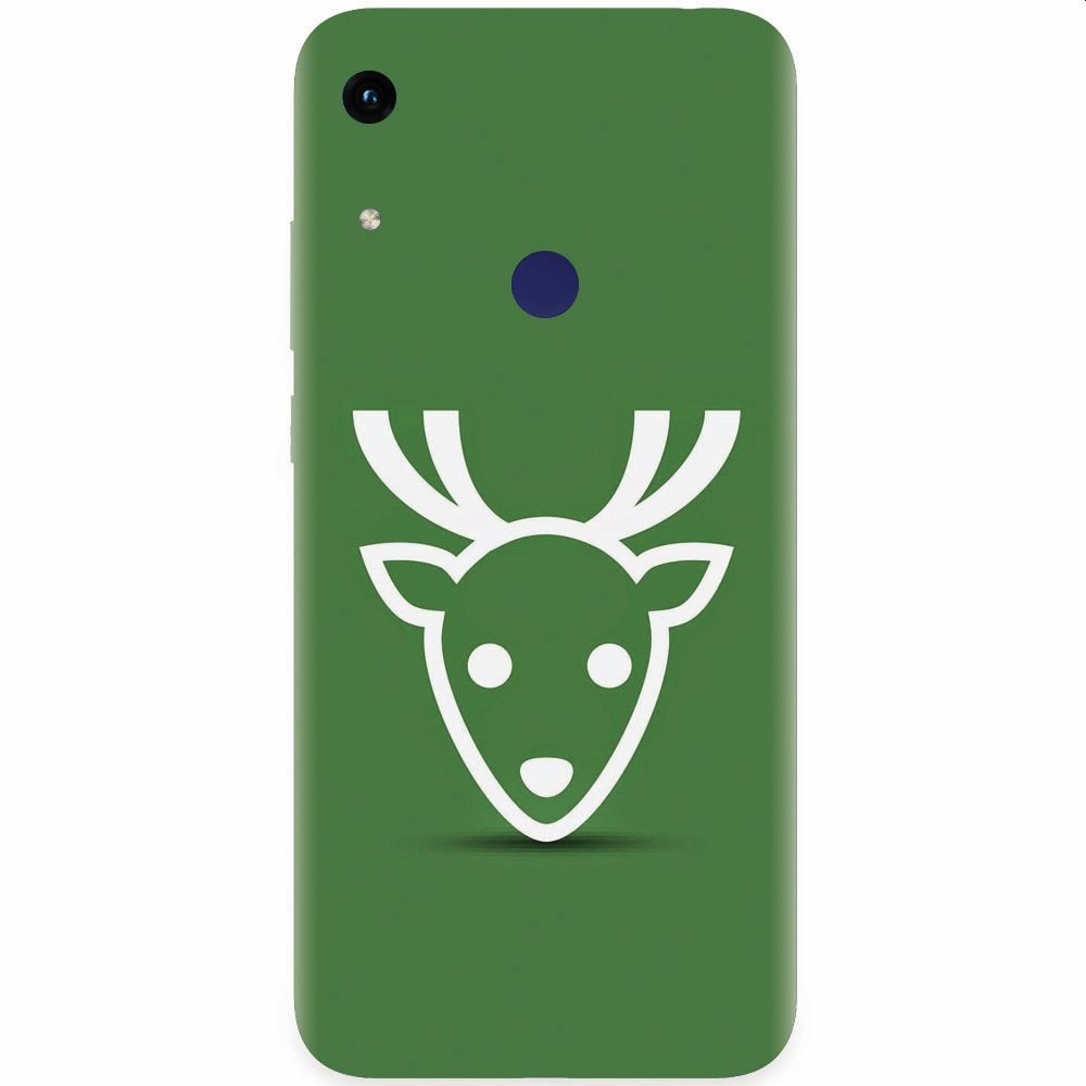 Husa silicon pentru Honor Play 8A, Minimal Reindeer Illustration Green