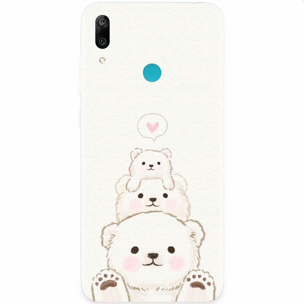 Husa silicon pentru Huawei Y7 2019, Family Bear