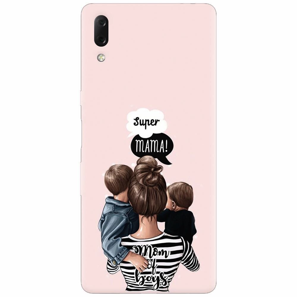 Husa silicon pentru Sony Xperia L3, Mom Of Boys