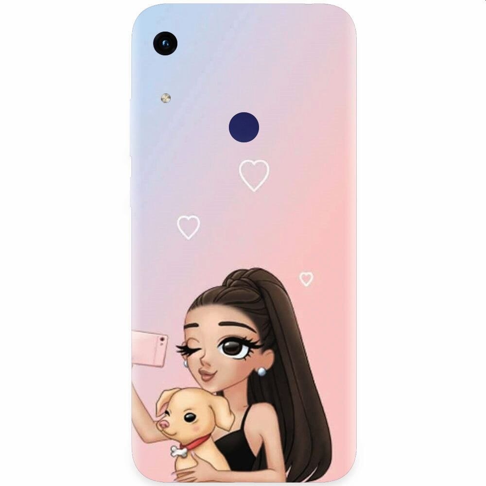 Husa silicon pentru Honor Play 8A, Selfie With Sweet Dog