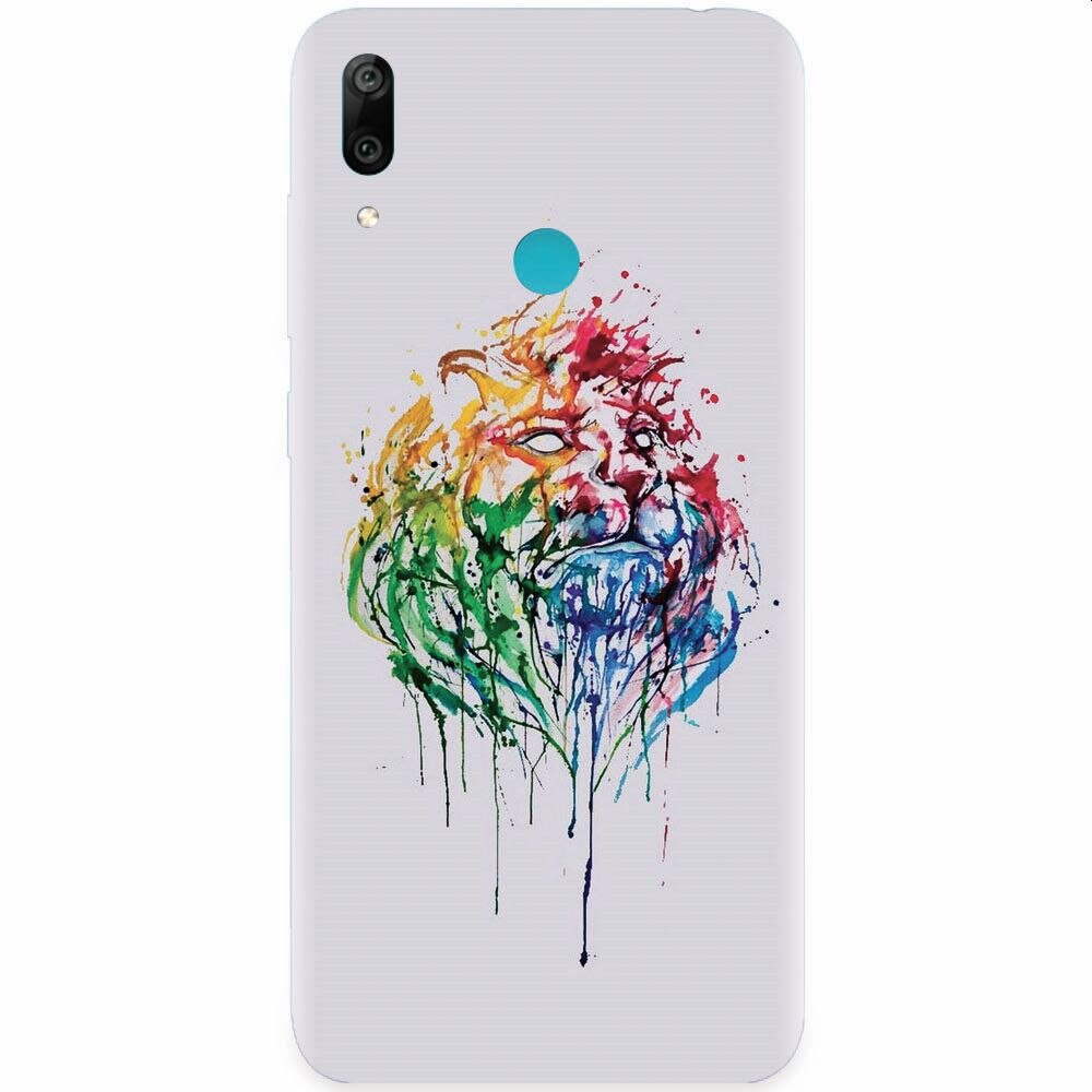 Husa silicon pentru Honor Play, Paint Illustration Lion Head