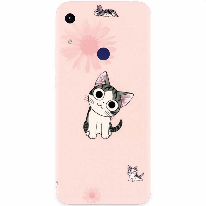 Husa din silicon compatibila cu Honor Play 8A, Cute Cat 101