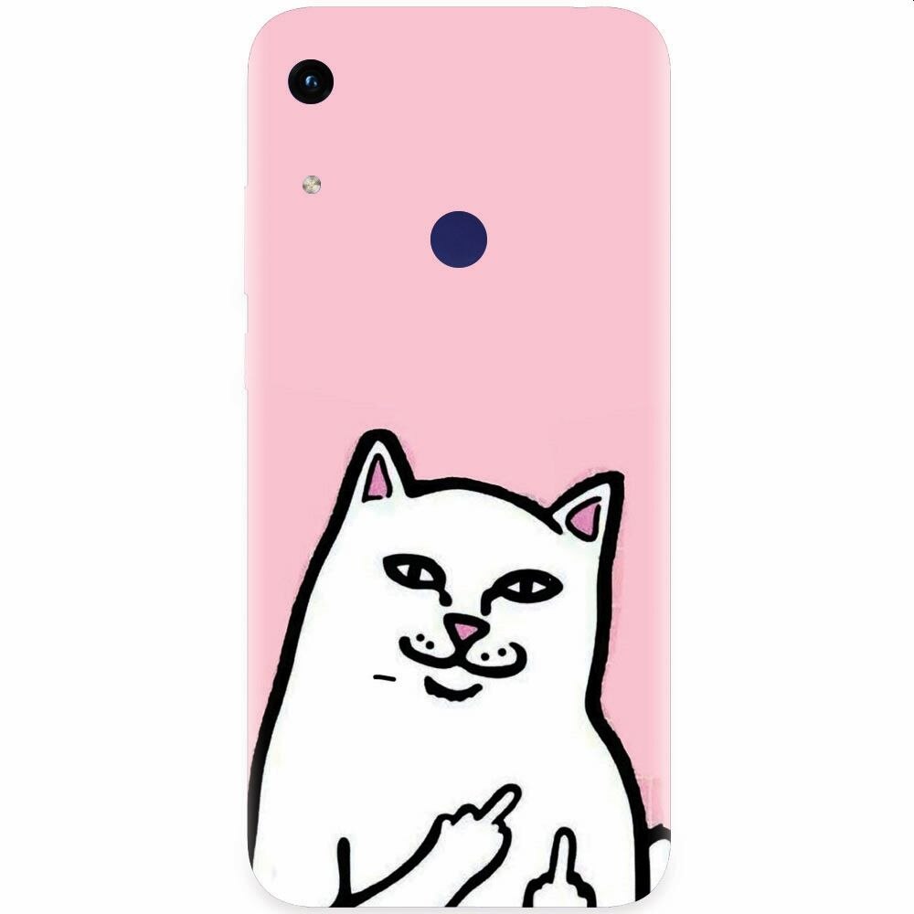 Husa silicon pentru Honor Play 8A, White Cat