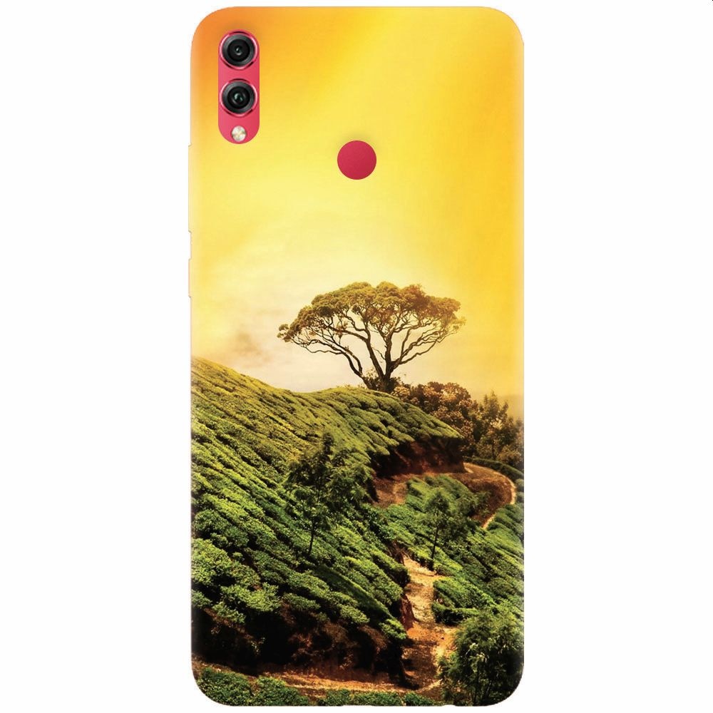 Husa silicon pentru Honor View 10 Lite, Hill Top Tree Golden Light