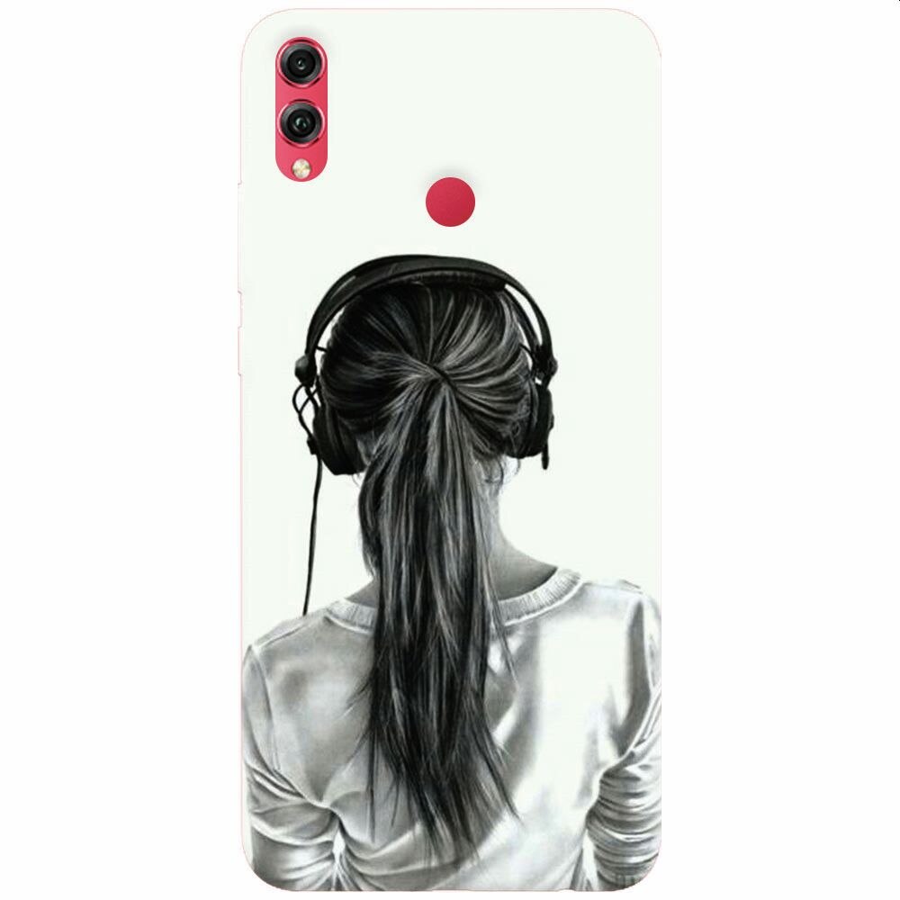 Husa silicon pentru Honor Note 10, Girl With Headphone