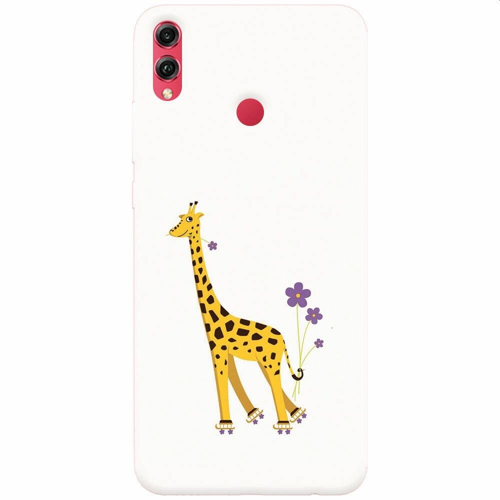 Husa silicon pentru Honor Note 10, Rollerskating Girafe Illustration