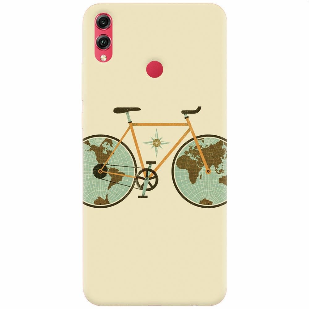 Husa silicon pentru Honor 8X, Retro Bicycle Illustration