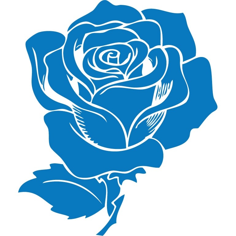 Firul de trandafir - Sticker Decorativ - Albastru - 110 x 130 cm