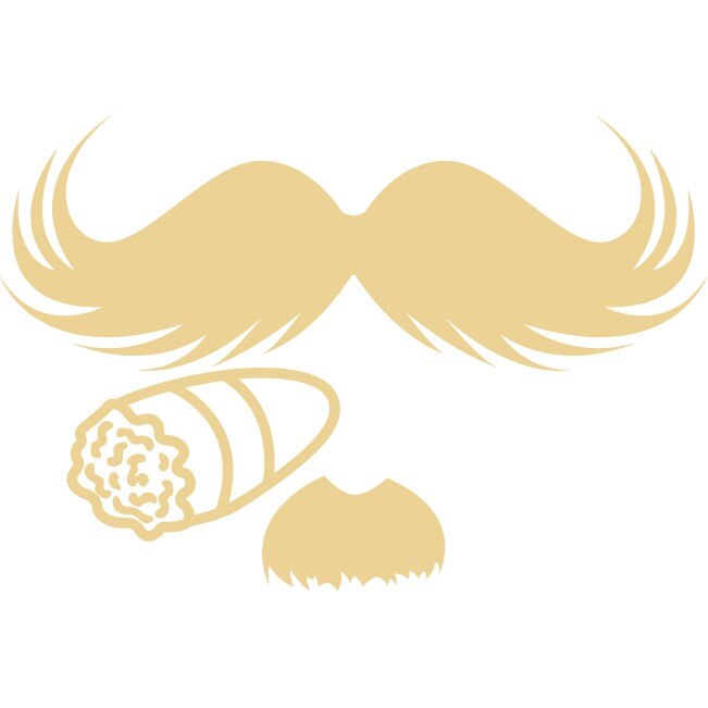 Mustaciosul - Sticker Decorativ - Bej - 112 x 75 cm