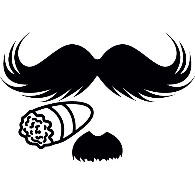 Mustaciosul - Sticker Decorativ - Negru - 112 x 75 cm