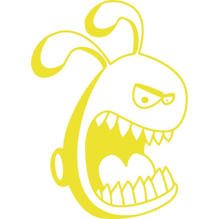 Iepurele agresiv - Sticker Decorativ - Lemon - 83 x 116 cm