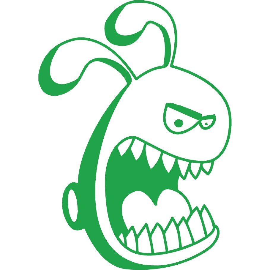 Iepurele agresiv - Sticker Decorativ - Verde - 83 x 116 cm