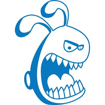 Iepurele agresiv - Sticker Decorativ - Albastru - 83 x 116 cm Iepurele agresiv - Sticker Decorativ - Albastru - 83 x 116 cm