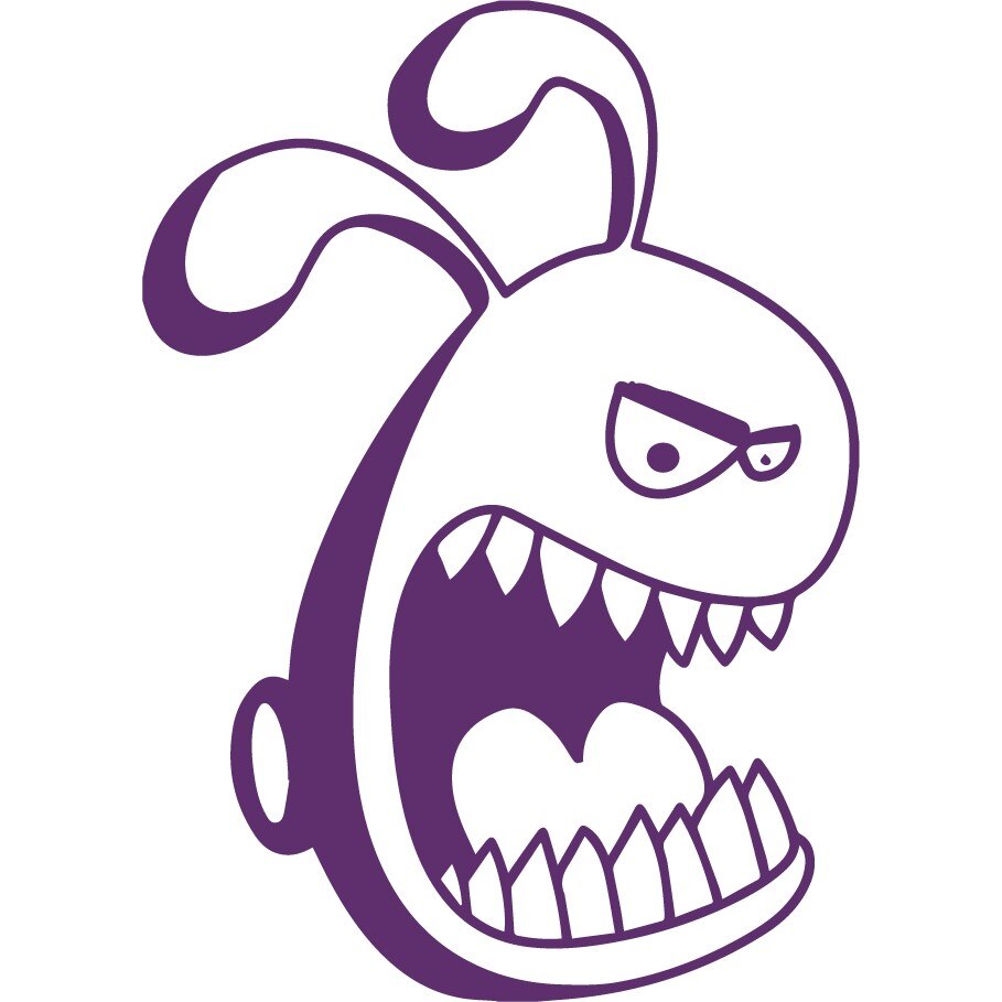 Iepurele agresiv - Sticker Decorativ - Indigo - 83 x 116 cm