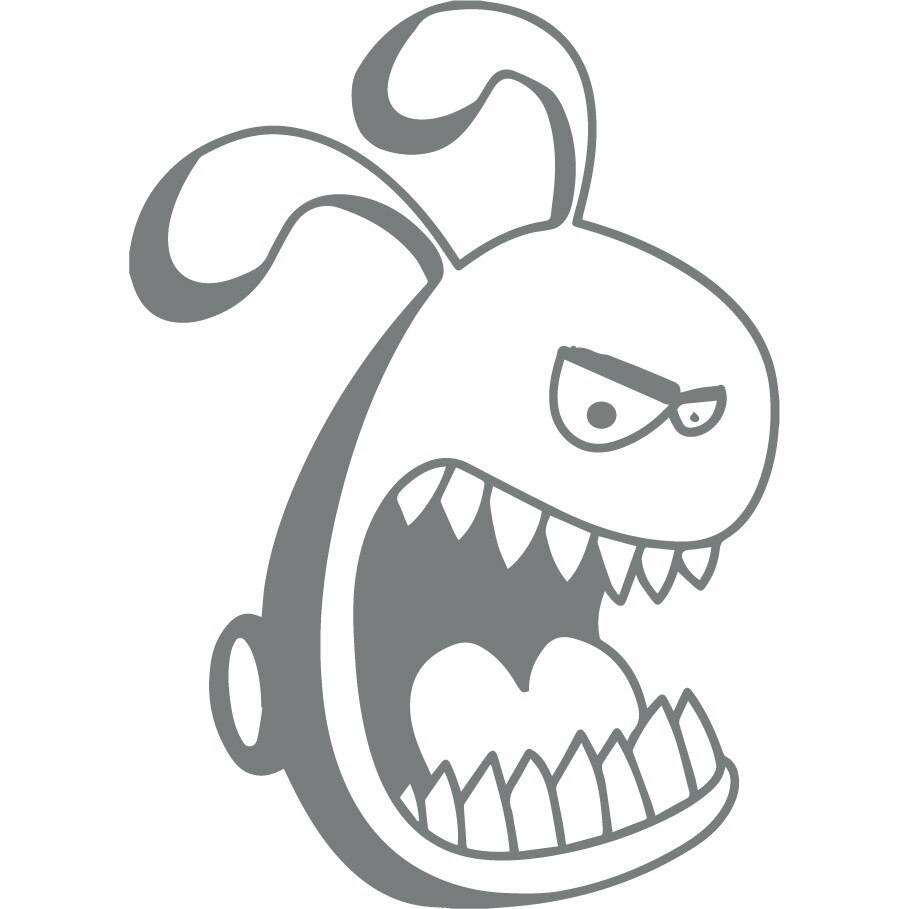Iepurele agresiv - Sticker Decorativ - Gri Metal - 83 x 116 cm