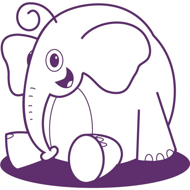 Elefantelul zambaret - Sticker Decorativ - Indigo - 84 x 83 cm