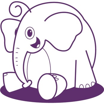 Elefantelul zambaret - Sticker Decorativ - Indigo - 112 x 110 cm Elefantelul zambaret - Sticker Decorativ - Indigo - 112 x 110 cm