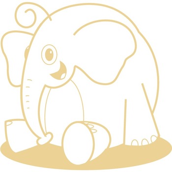 Elefantelul zambaret - Sticker Decorativ - Bej - 112 x 110 cm Elefantelul zambaret - Sticker Decorativ - Bej - 112 x 110 cm