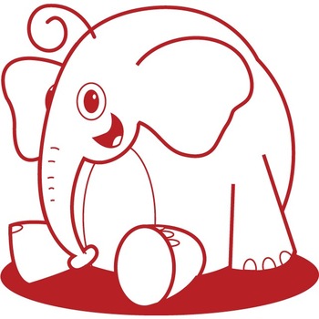 Elefantelul zambaret - Sticker Decorativ - Rosu Cardinal - 112 x 110 cm Elefantelul zambaret - Sticker Decorativ - Rosu Cardinal - 112 x 110 cm