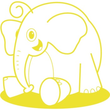 Elefantelul zambaret - Sticker Decorativ - Lemon - 84 x 83 cm Elefantelul zambaret - Sticker Decorativ - Lemon - 84 x 83 cm