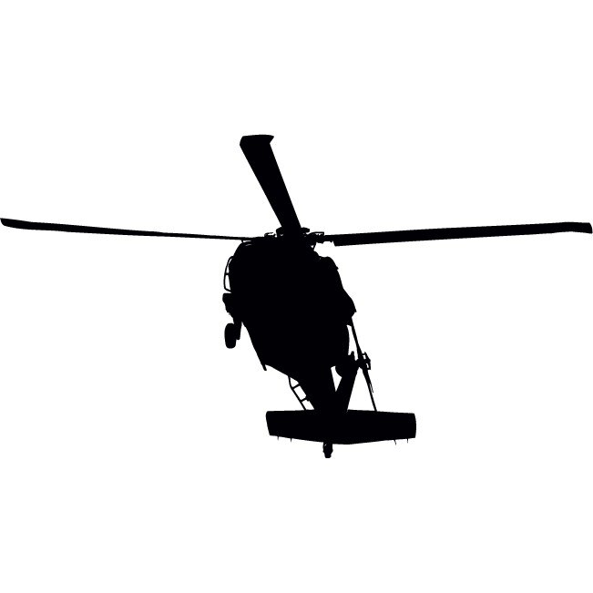 Elicopterul - Sticker Decorativ - Negru - 135 x 74 cm
