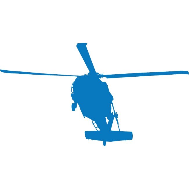 Elicopterul - Sticker Decorativ - Albastru - 135 x 74 cm