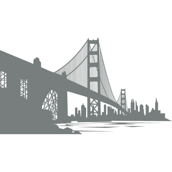 Golden Gate - Sticker Decorativ - Gri Metal - 120 x 68 cm