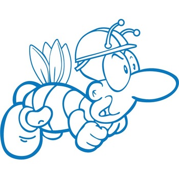 Albinuta cea harnica - Sticker Decorativ - Albastru - 140 x 110 cm Albinuta cea harnica - Sticker Decorativ - Albastru - 140 x 110 cm