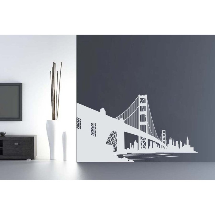 Golden Gate - Sticker Decorativ - Portocaliu - 120 x 68 cm