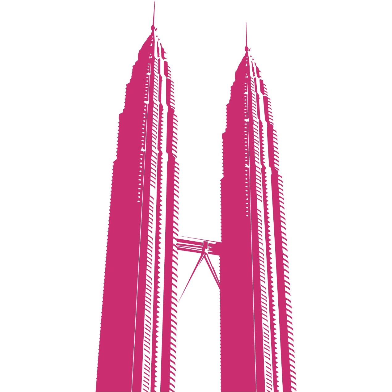 Turnurile Petronas - Sticker Decorativ - Magenta - 65 x 128 cm