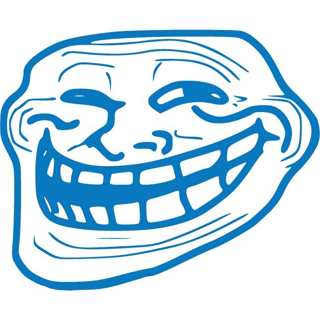 Troll face - Sticker Decorativ - Albastru - 135 x 110 cm