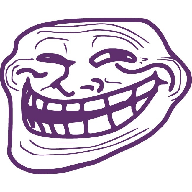 Troll face - Sticker Decorativ - Indigo - 102 x 83 cm