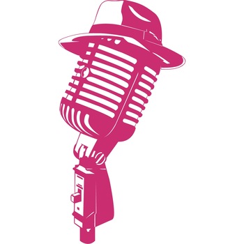 Microfon cu palarie - Sticker Decorativ - Magenta - 54 x 105 cm Microfon cu palarie - Sticker Decorativ - Magenta - 54 x 105 cm