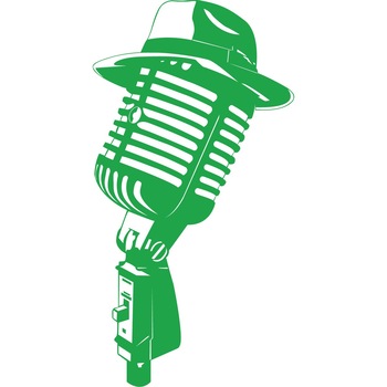 Microfon cu palarie - Sticker Decorativ - Verde - 54 x 105 cm Microfon cu palarie - Sticker Decorativ - Verde - 54 x 105 cm