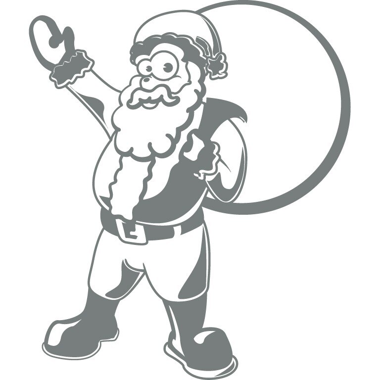 Mos Craciun - Sticker Decorativ - Gri Metal - 110 x 130 cm