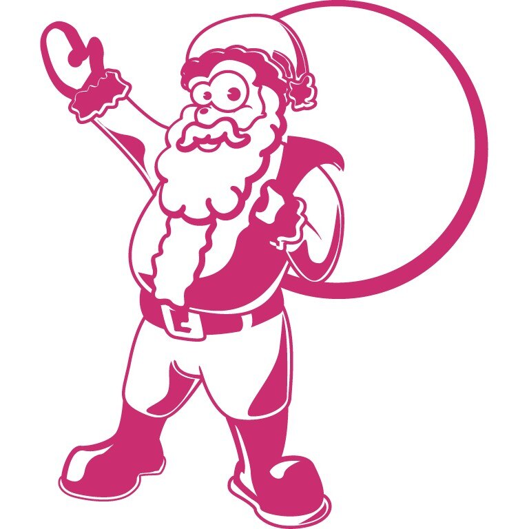 Mos Craciun - Sticker Decorativ - Magenta - 110 x 130 cm