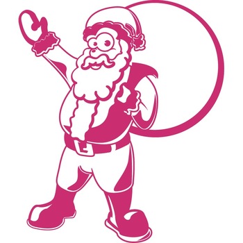 Mos Craciun - Sticker Decorativ - Magenta - 83 x 98 cm Mos Craciun - Sticker Decorativ - Magenta - 83 x 98 cm